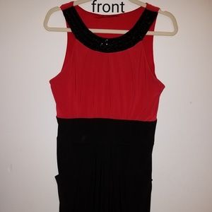 Red and black cocktail dress